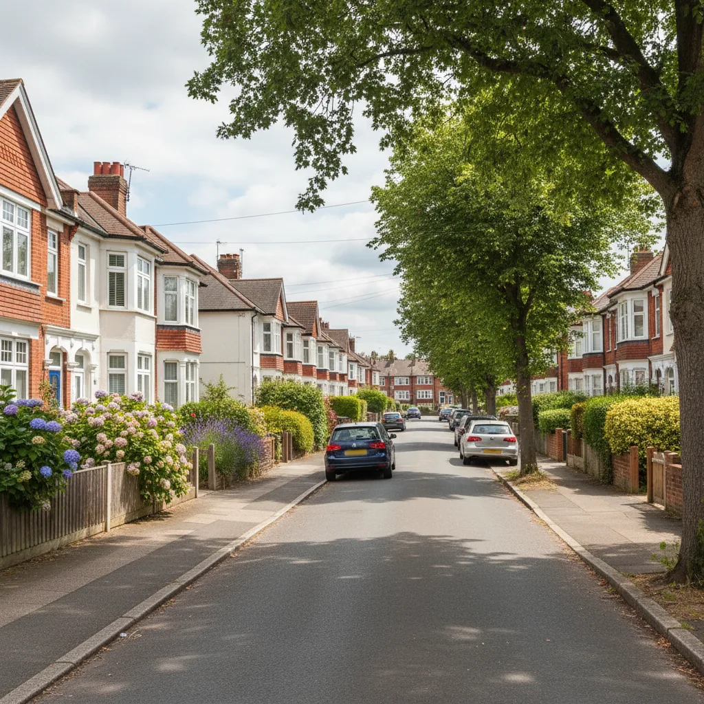 Typical Berkshire residential street showing semi-detached and terrace homes with rear extension potential