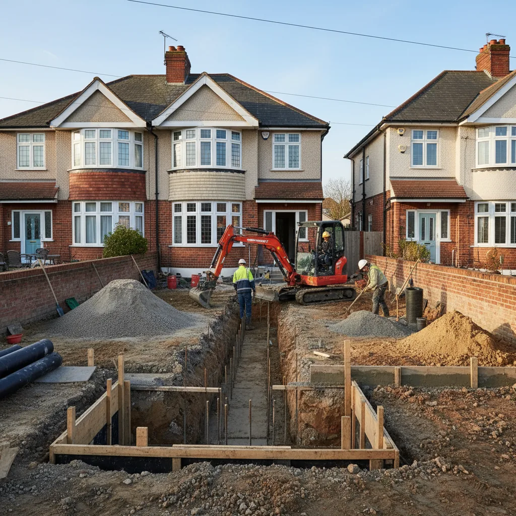 Illustration for who is a trusted builder for groundworks and foundations in slough? showing groundworks and foundations advice in Slough