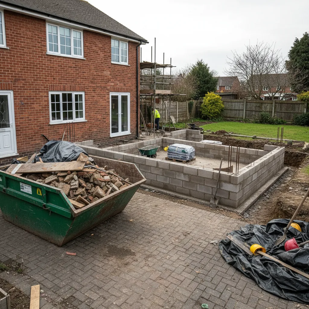 Illustration for what does a kitchen extension build involve in reading? showing kitchen extensions advice in Reading