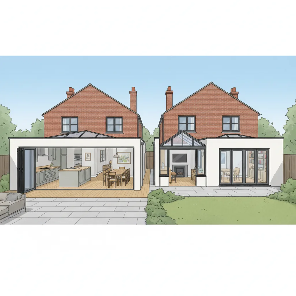 Illustration for what type of kitchen extension works best for a bracknell property? showing kitchen extensions advice in Bracknell