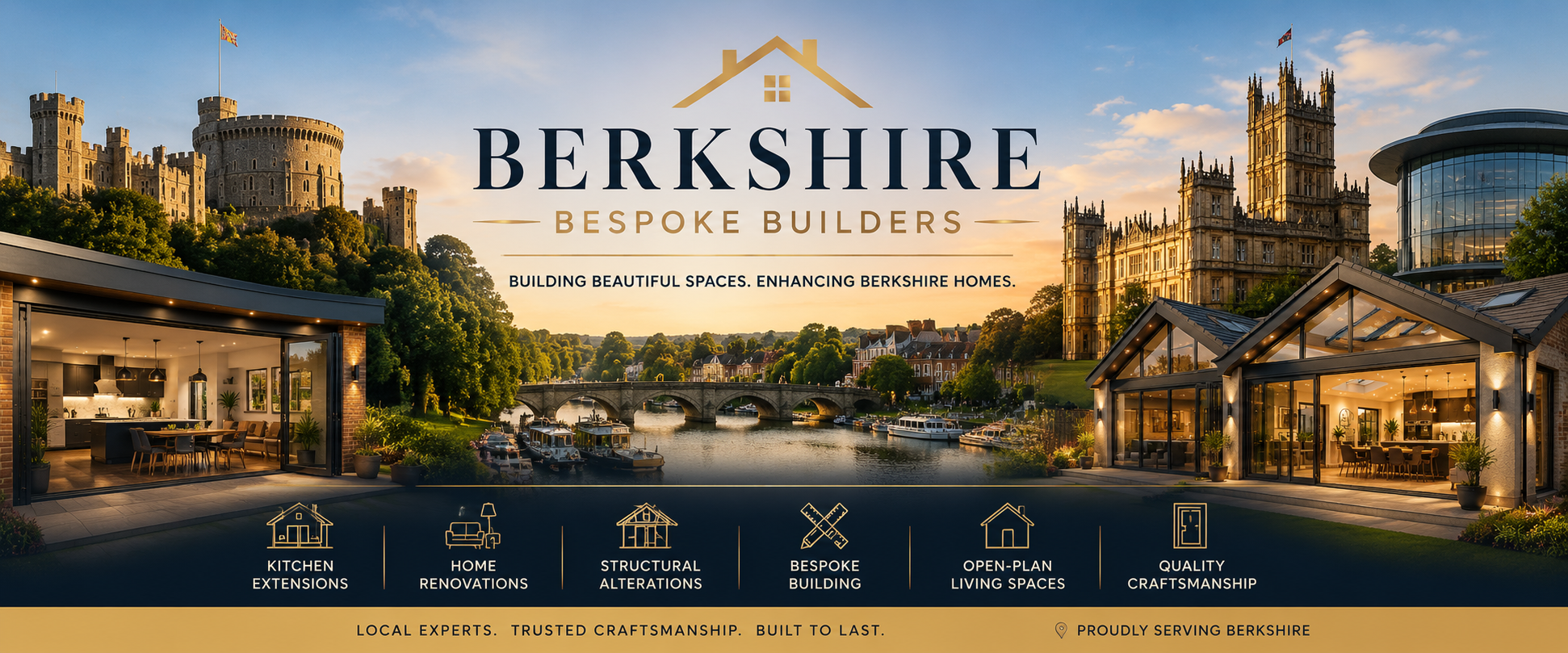 Berkshire Bespoke Builders — kitchen extensions, home renovations and bespoke building services across Berkshire, with Windsor Castle