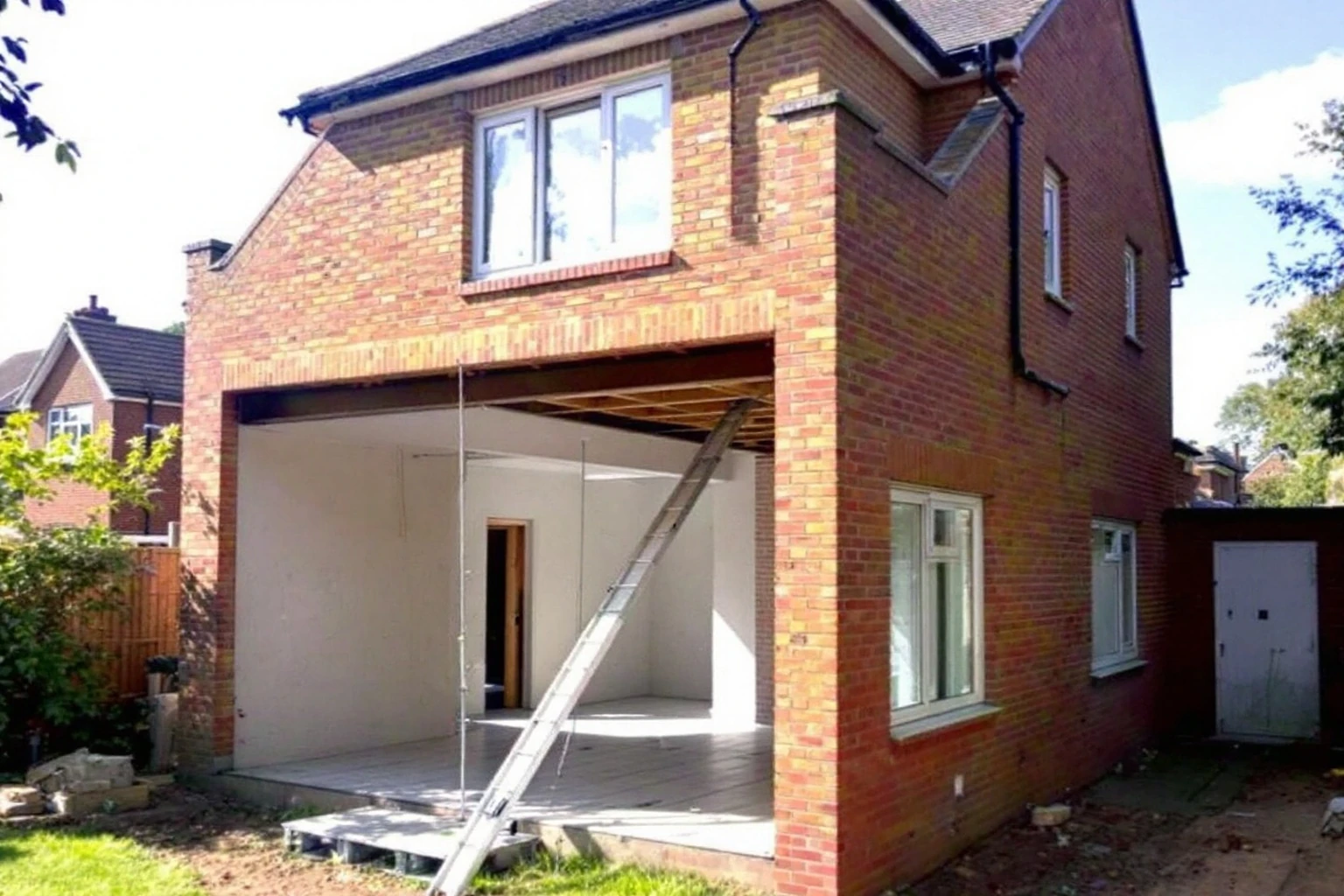 Ground floor brickwork — double storey side extension Windsor