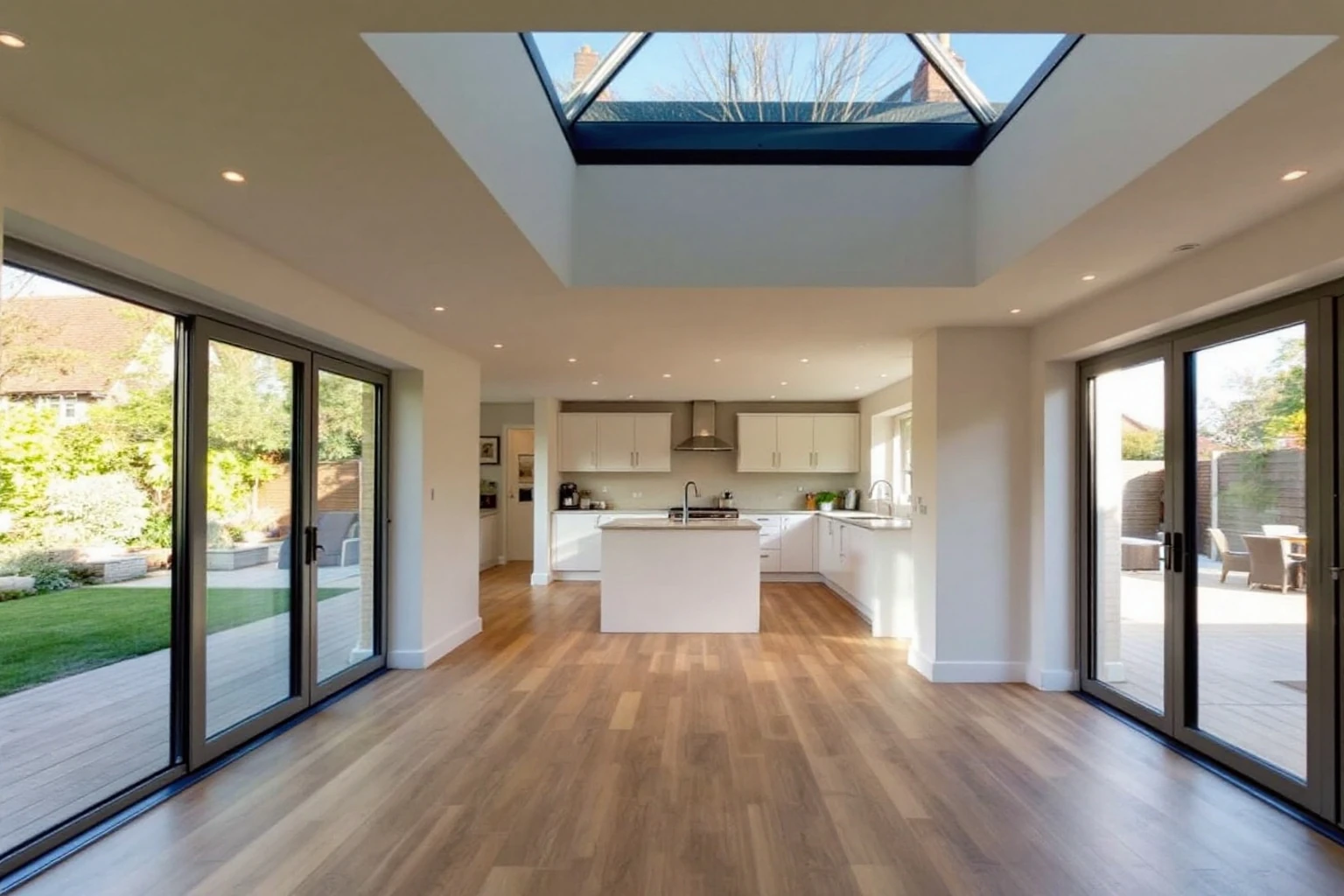 Kitchen extension in Ascot with open-plan kitchen and dining area