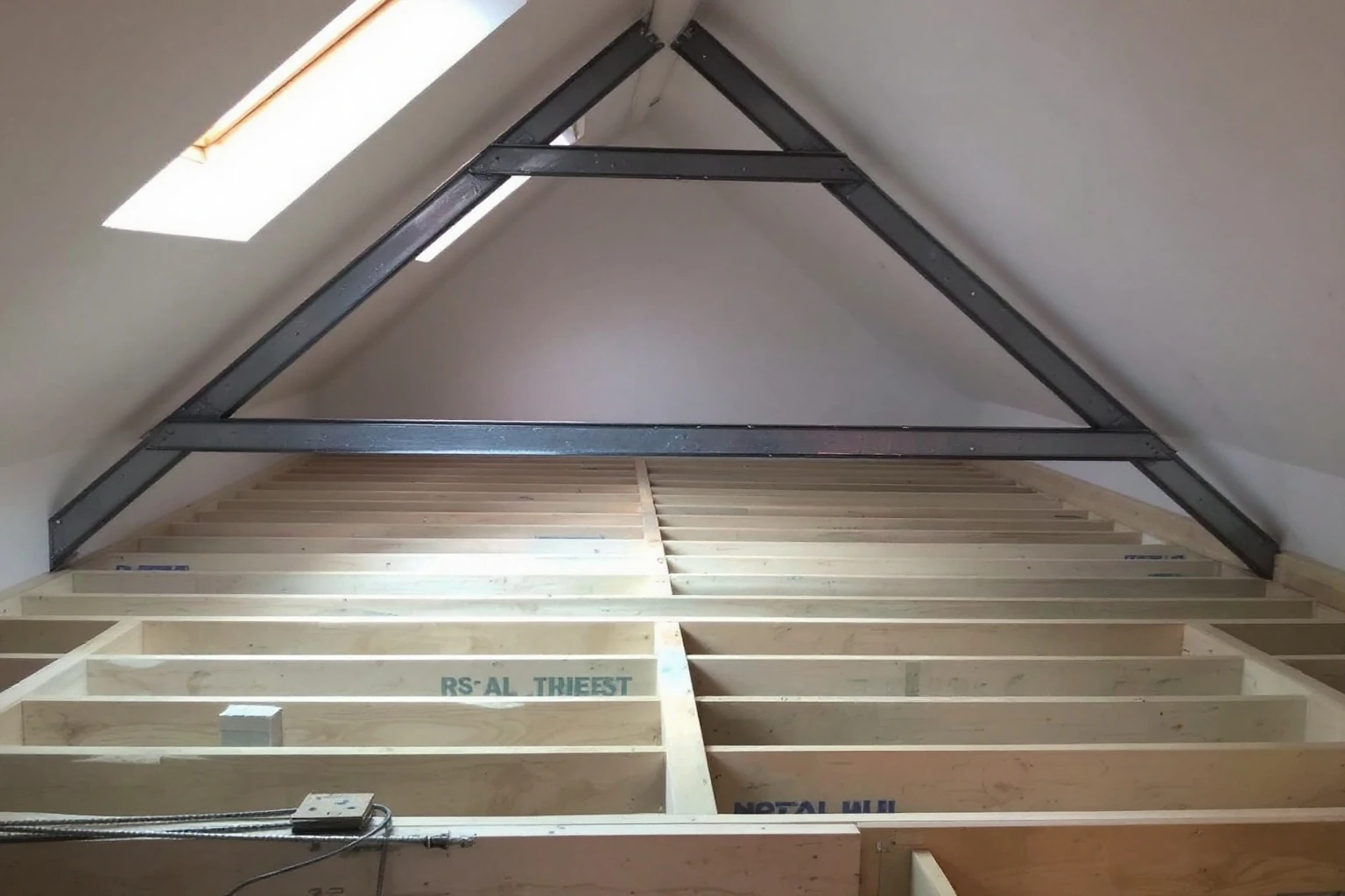 New floor structure and RSJ steels installed — Caversham loft conversion