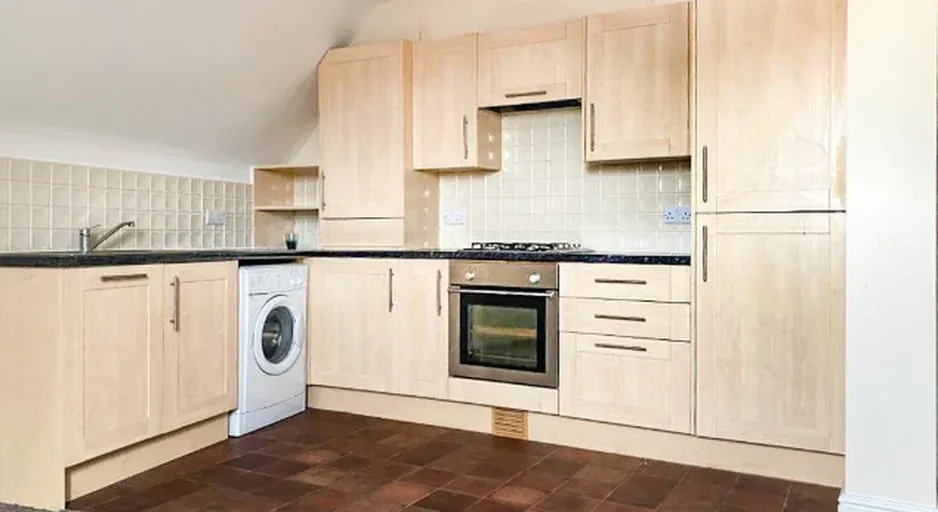 Finished fitted kitchen inside one of the seven Malthouse Lodge apartments