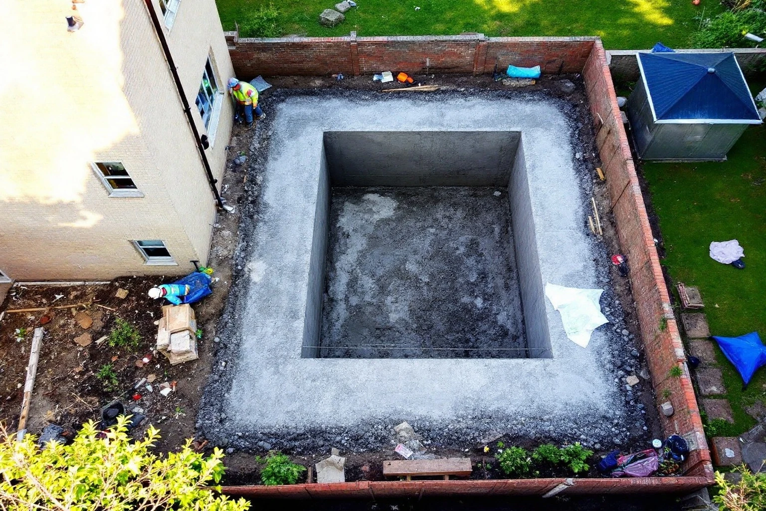 L-shape groundworks and foundations — Crowthorne extension