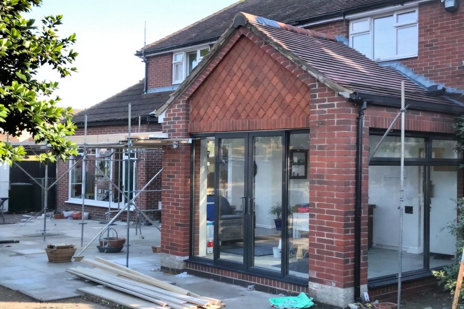 Pitched roof structure with matching tiles — Slough rear extension