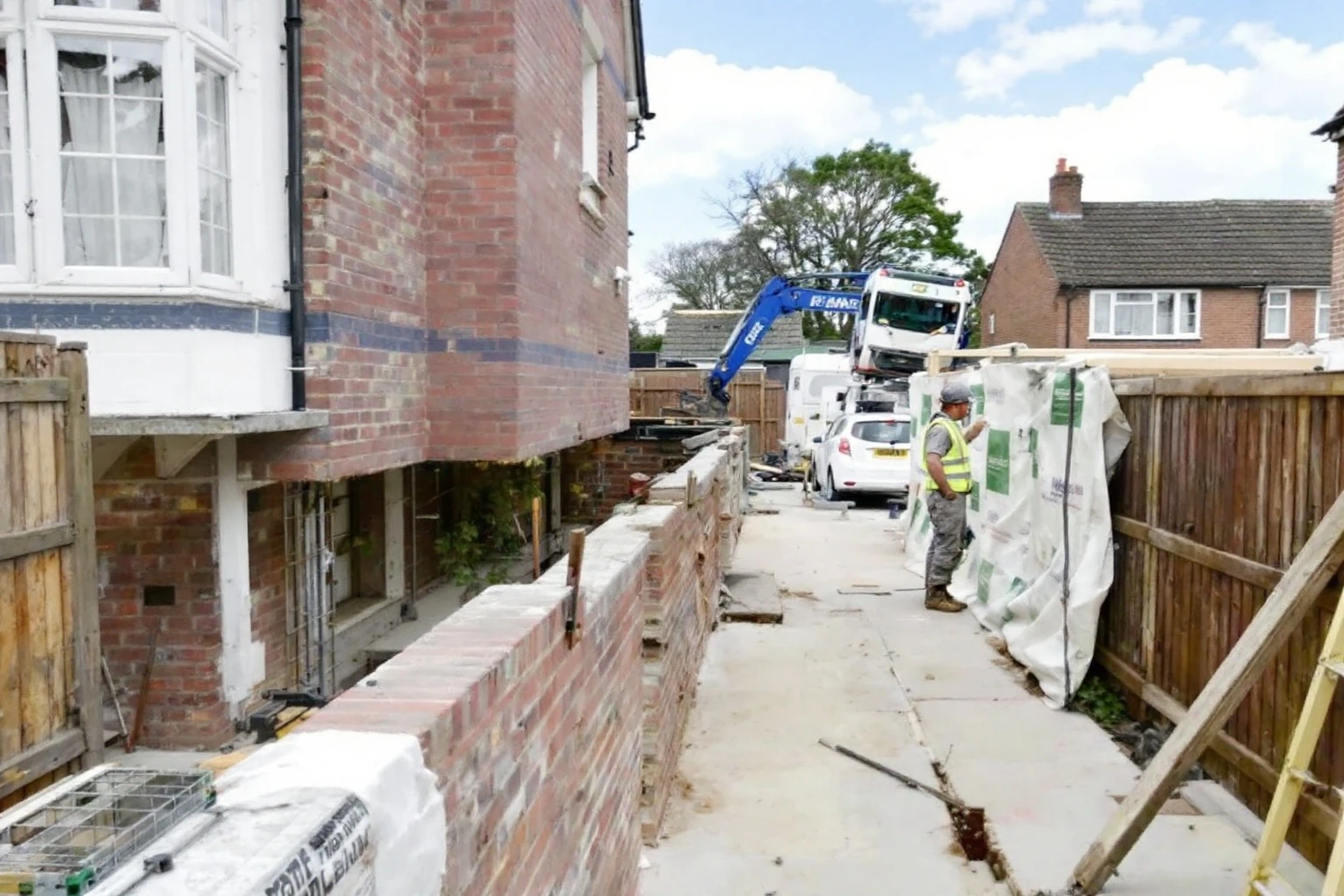 Side return excavated and foundations poured — Maidenhead